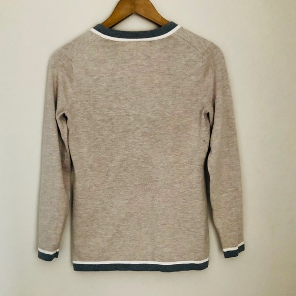 Banana Republic Neutral Color Block V-Neck Cardi - Picture 4 of 5